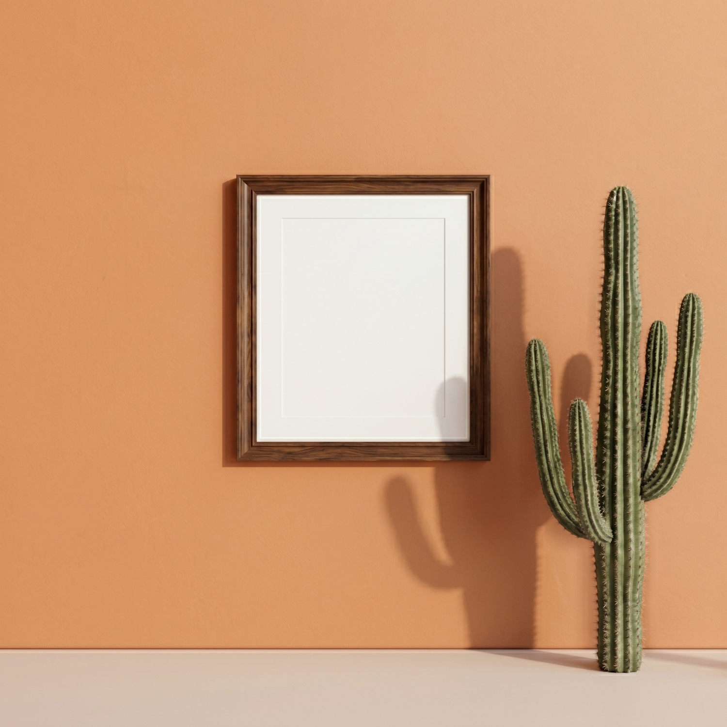 Free Boho Warm Terracotta Sunlight Minimal Mockup - High Resolution | Synclisto