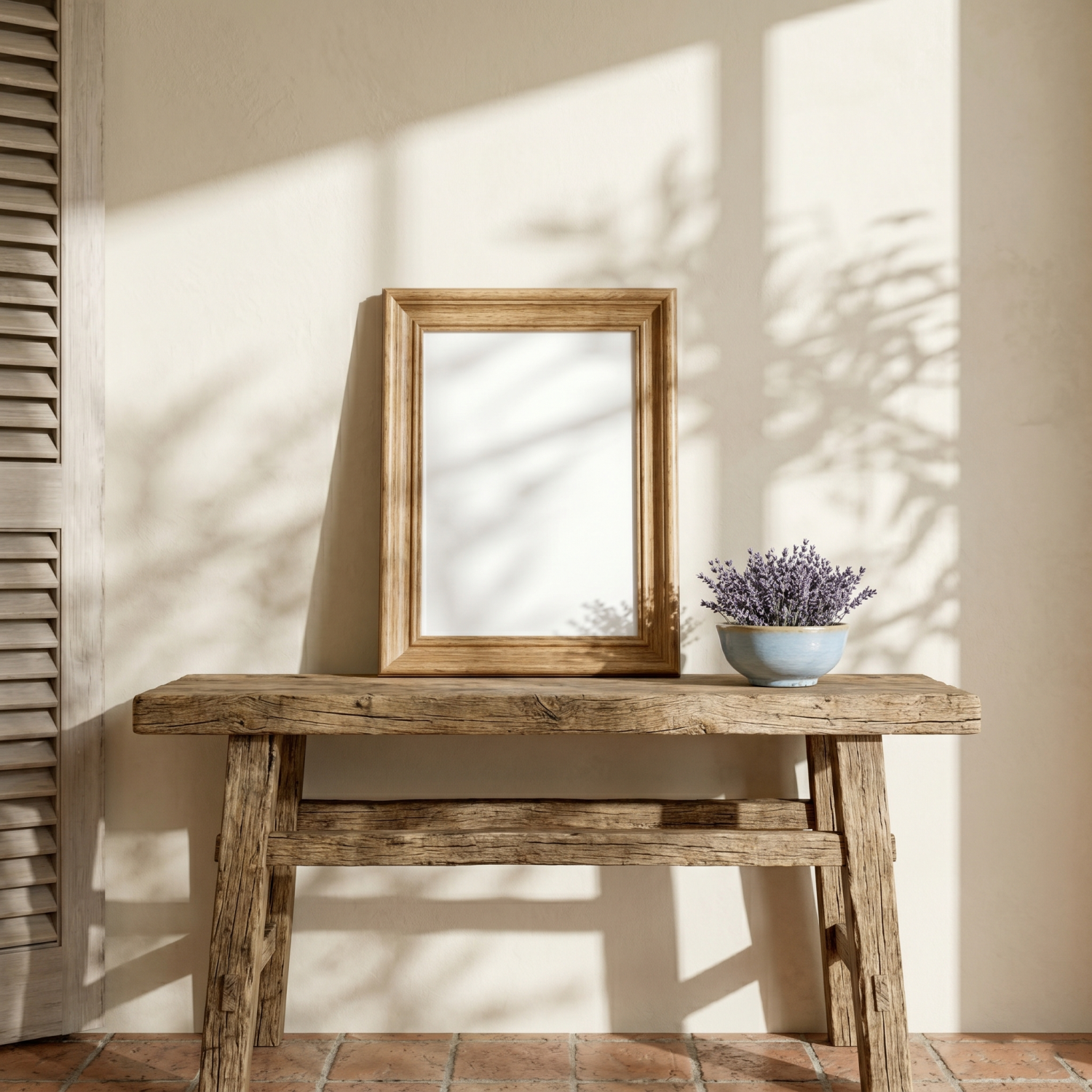 Free Warm Mediterranean Sunlight Shadow Rustic Mockup - High Resolution | Synclisto