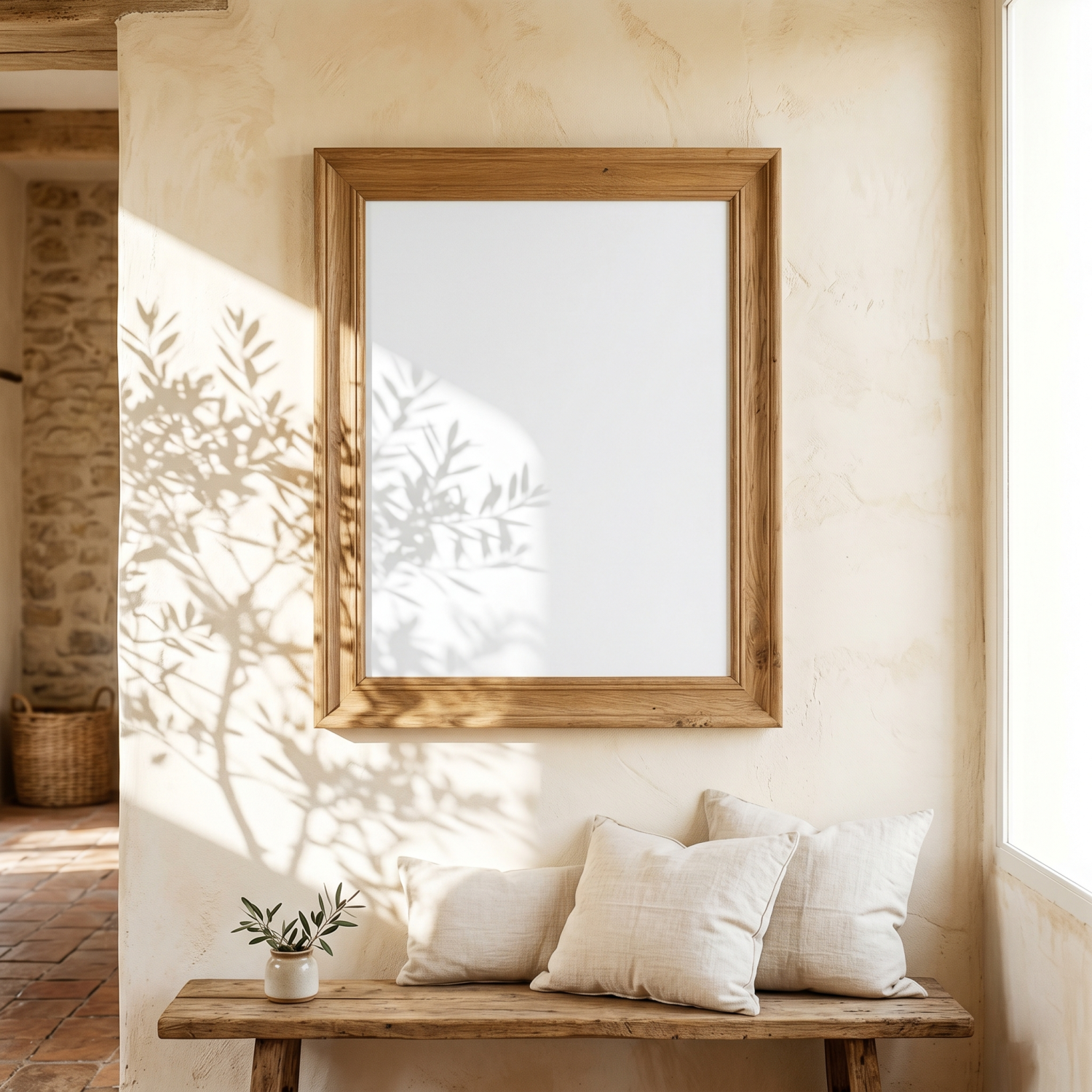 Free Warm Earthy Sunlight Shadow Serene Mockup - High Resolution | Synclisto