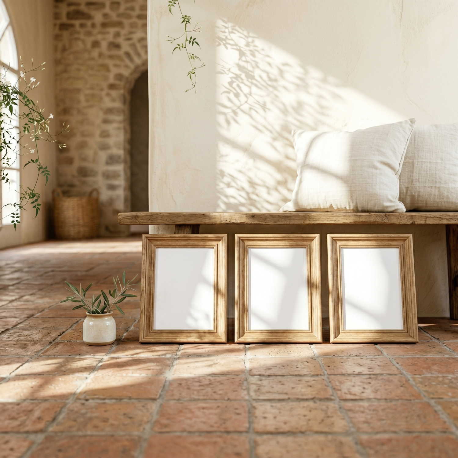 Free Mediterranean Rustic Warm Sunlight Shadow Mockup - High Resolution | Synclisto
