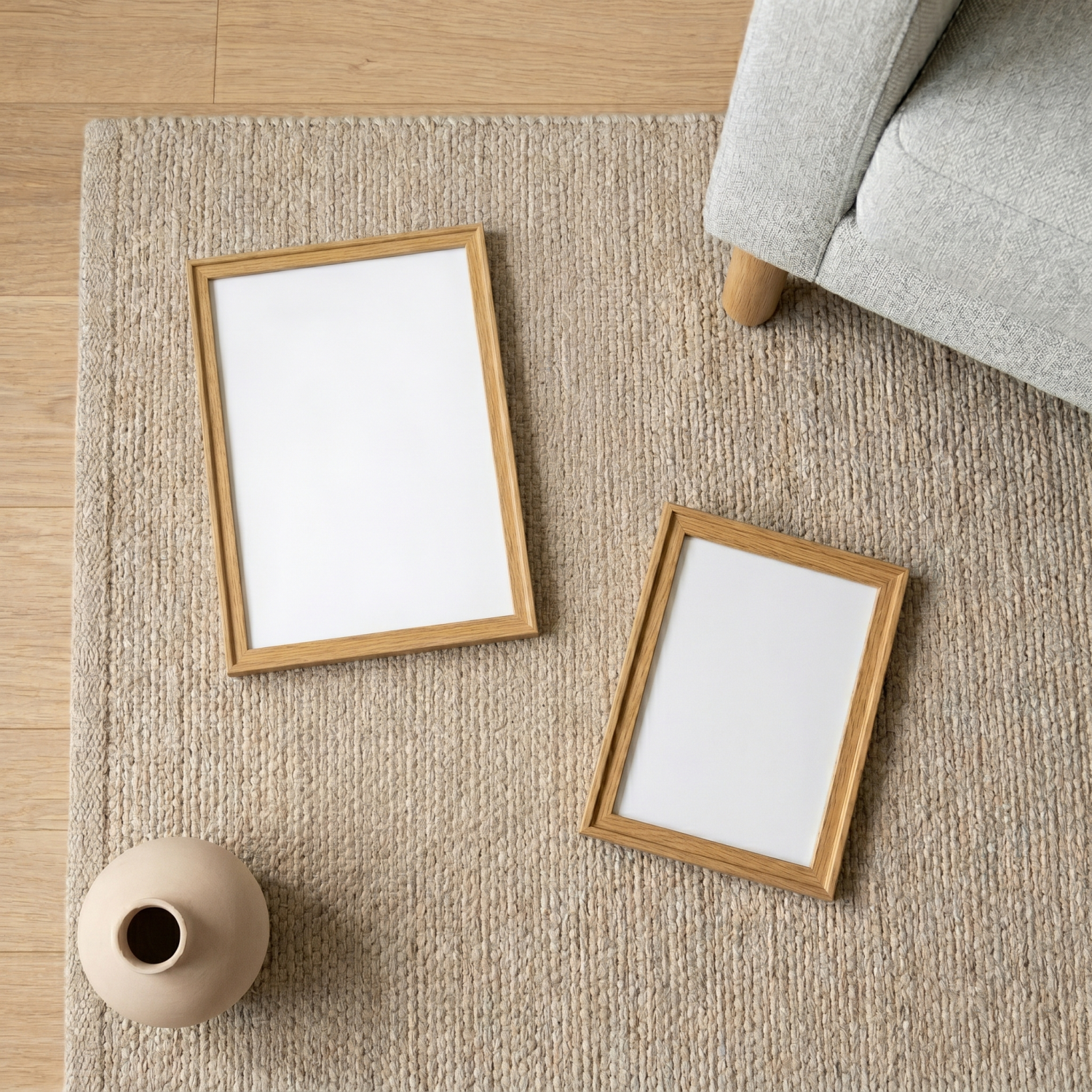 Free Cozy Neutral Warm Minimal Bright Mockup in Parisian apartment - High Resolution | Synclisto