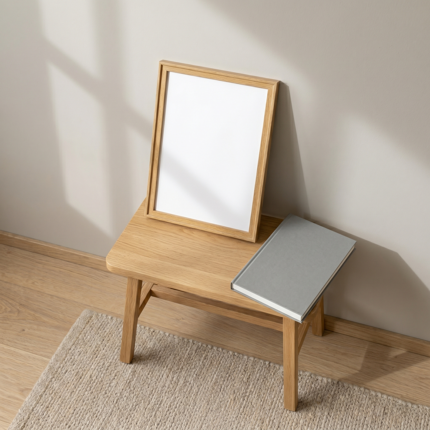 Free Minimal Warm Natural Shadow Neutral Mockup in Parisian apartment - High Resolution | Synclisto