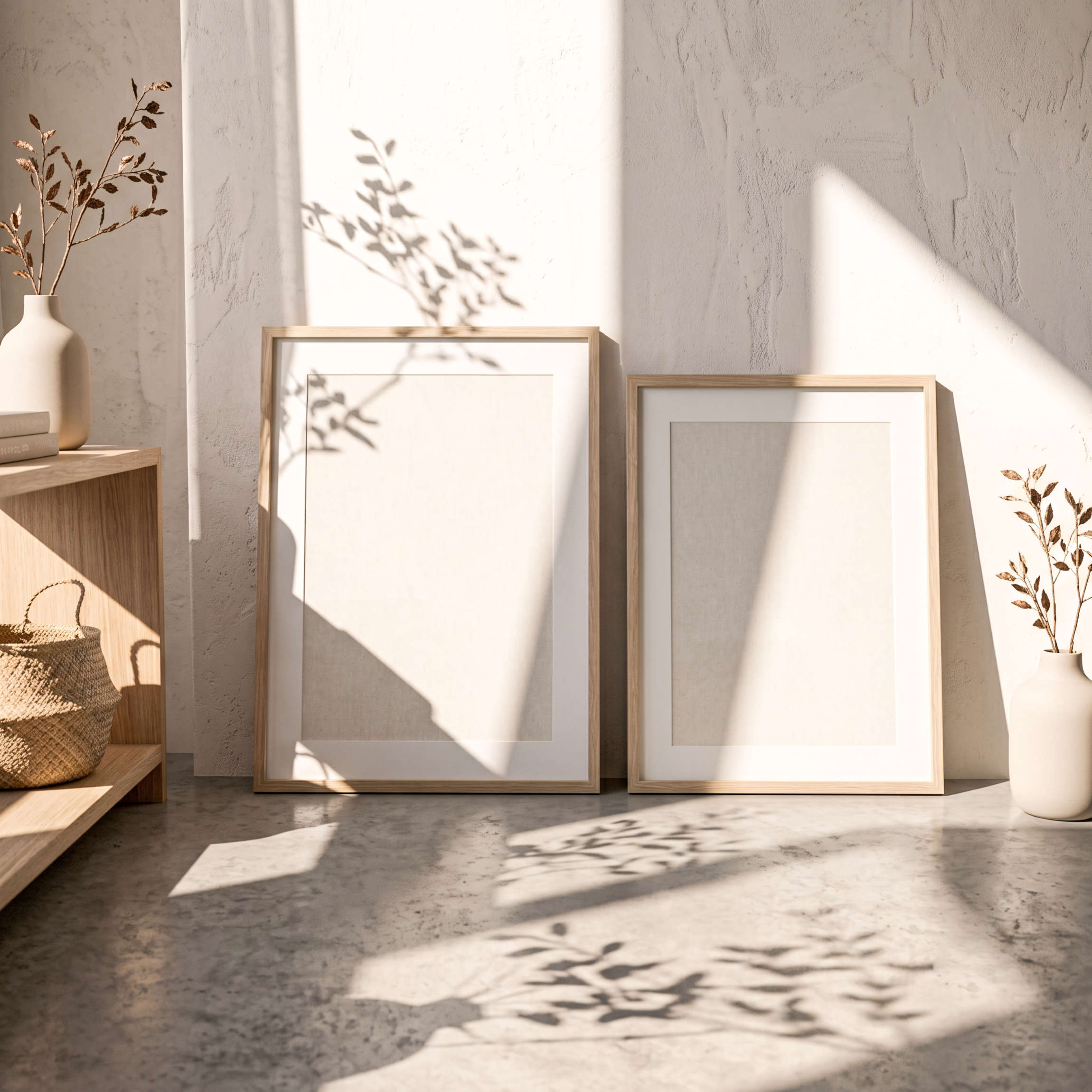 Free Warm Serene Organic Dappled Neutral Wabi-Sabi Mockup in Japandi - High Resolution | Synclisto