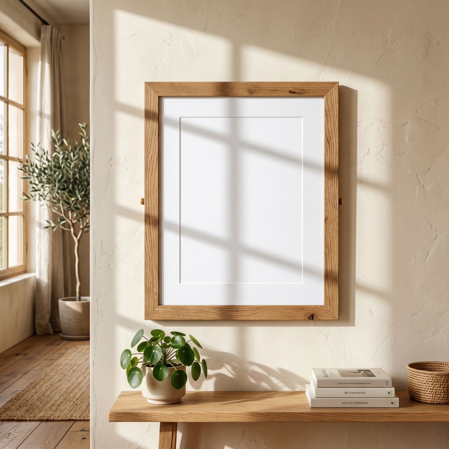 Free Warm Serene Natural Shadow Beige Mockup - High Resolution | Synclisto